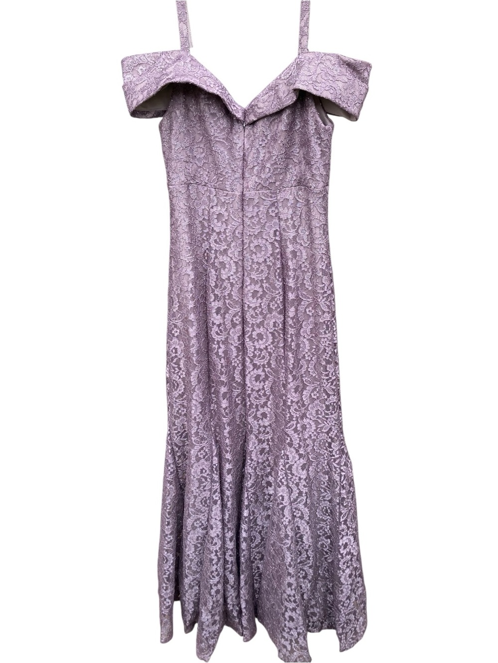 R&M Richards Lavender Lace Evening Gown Size 6 | Elegant Wedding Guest & Formal - Picture 4 of 11